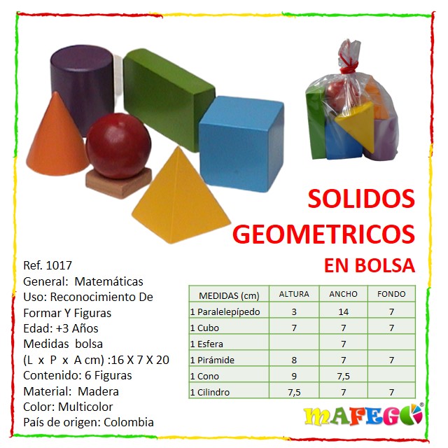 Sólidos geométricos en bolsa
