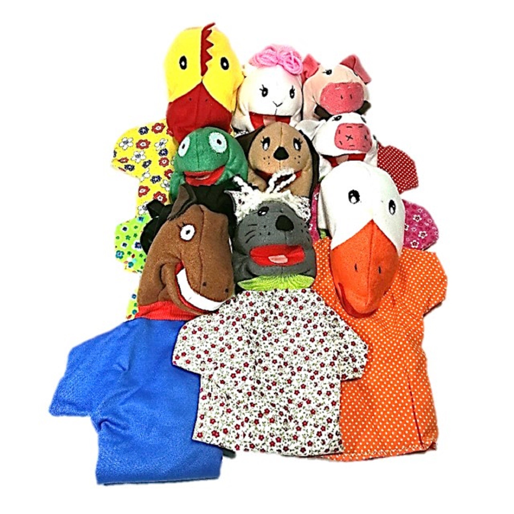 Titeres de guante Animales de granja x 9